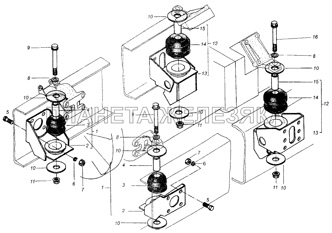 Крепление двигателя МАЗ-54326